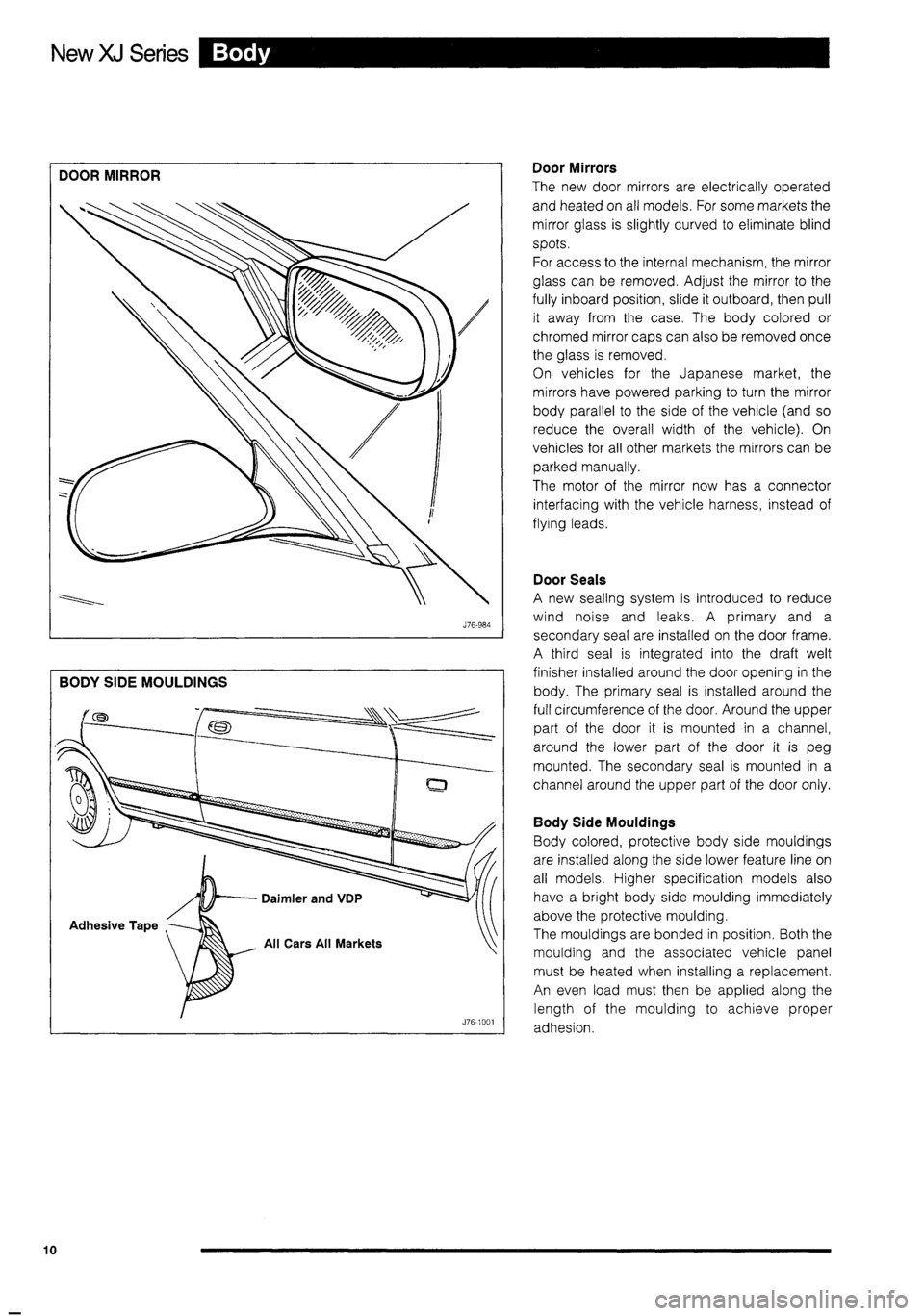 JAGUAR XJ 1995 2.G Technical Information Manual 