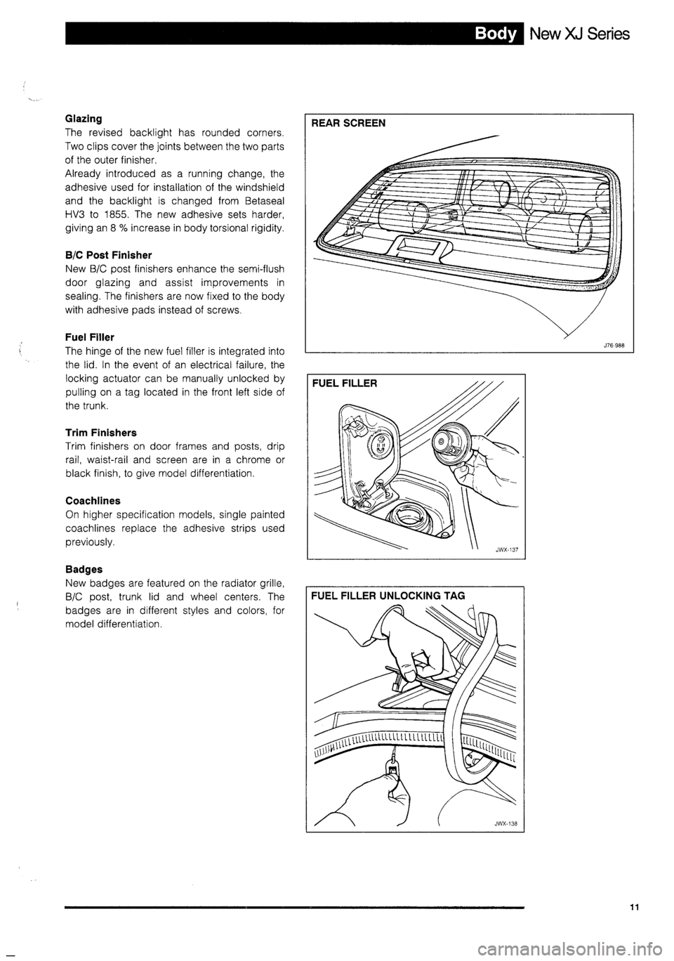 JAGUAR XJ 1995 2.G Technical Information Manual 