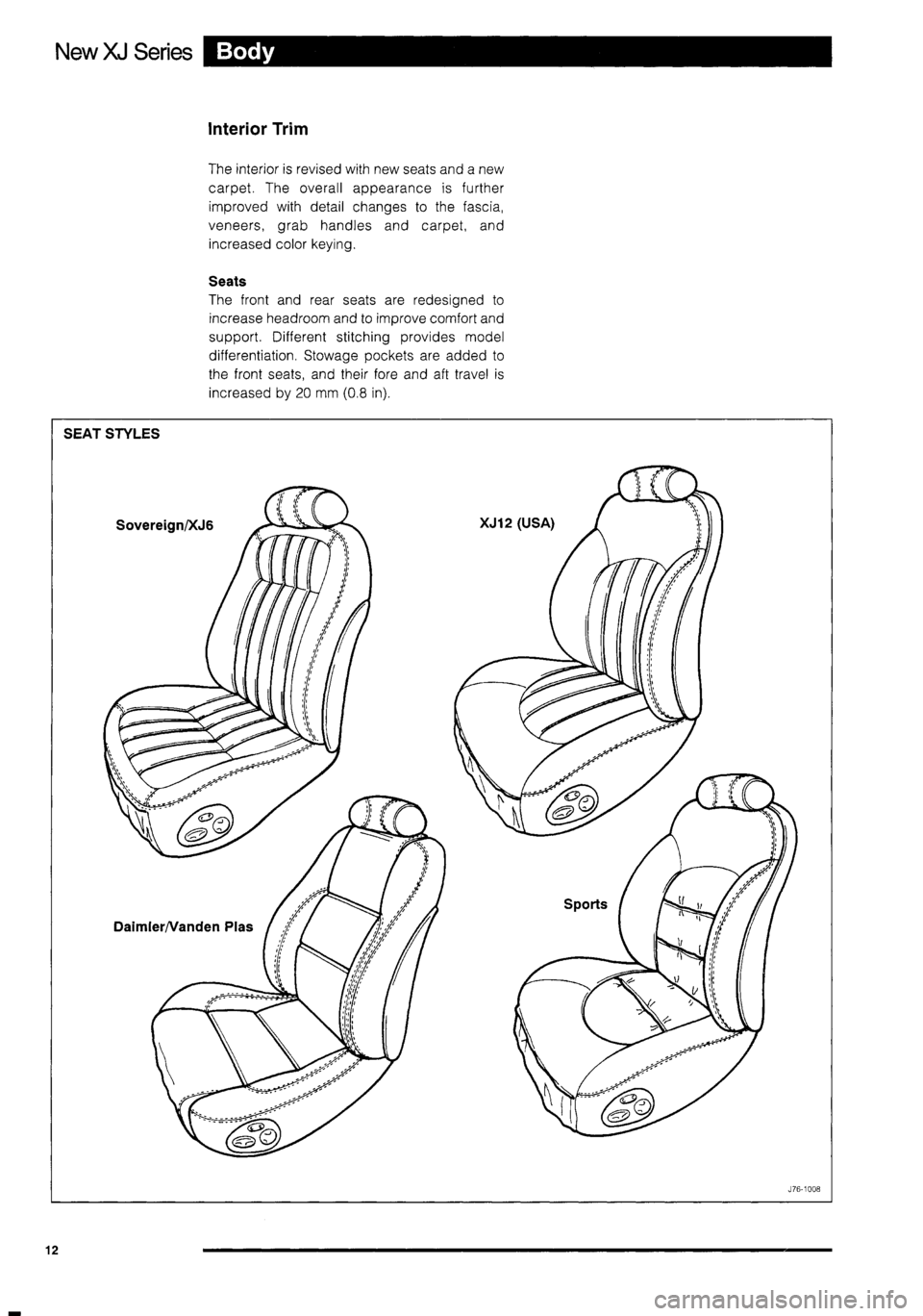JAGUAR XJ 1995 2.G Technical Information Manual 