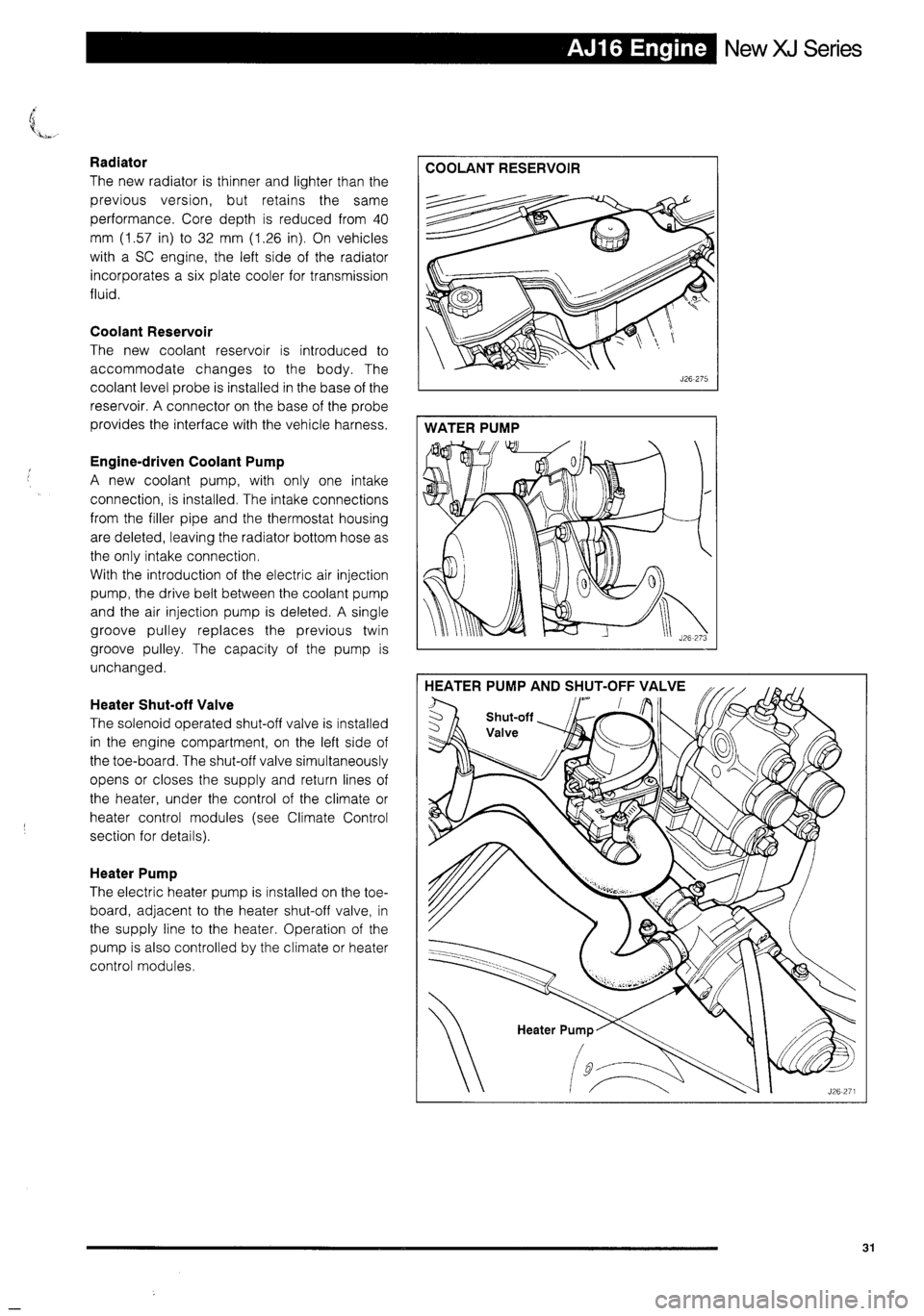 JAGUAR XJ 1995 2.G Technical Information Manual 