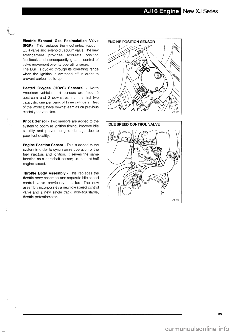 JAGUAR XJ 1995 2.G Technical Information Manual 
