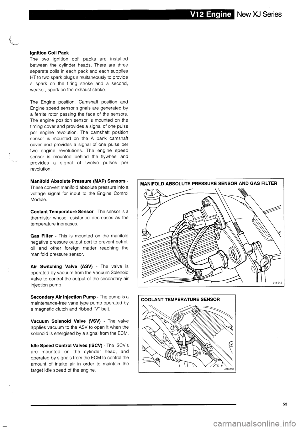 JAGUAR XJ 1995 2.G Technical Information Manual 