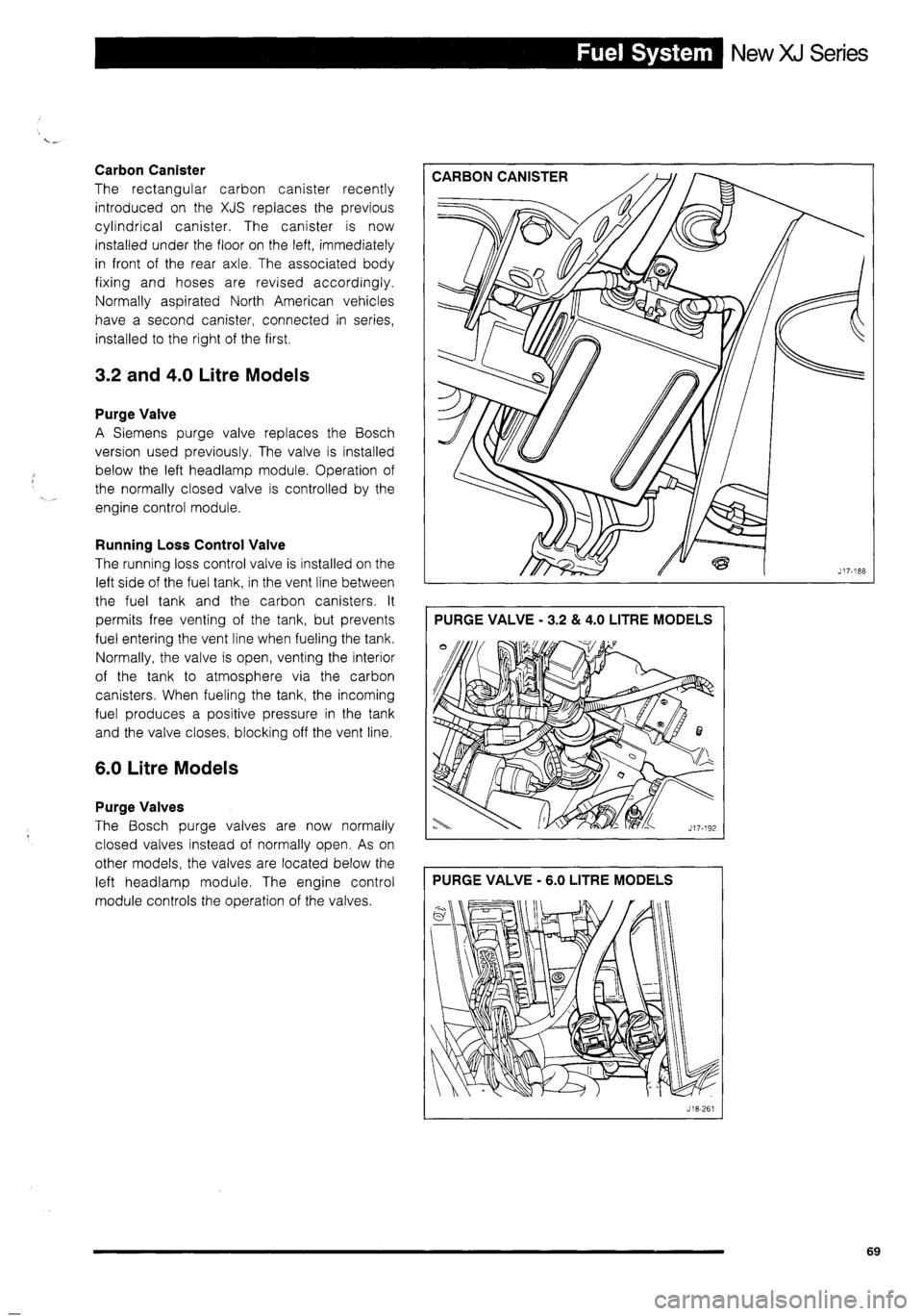 JAGUAR XJ 1995 2.G Technical Information Manual 