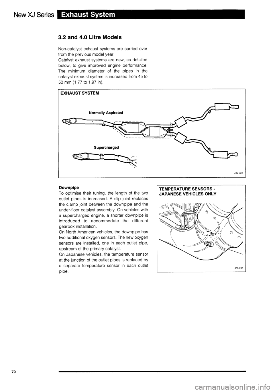 JAGUAR XJ 1995 2.G Technical Information Manual 