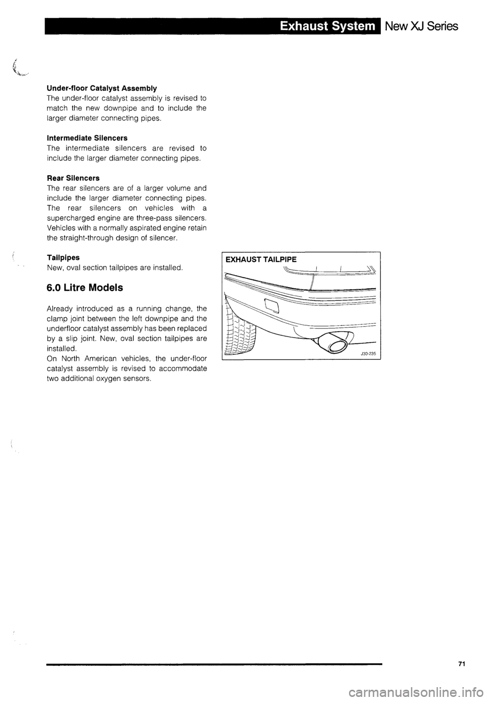JAGUAR XJ 1995 2.G Technical Information Manual 