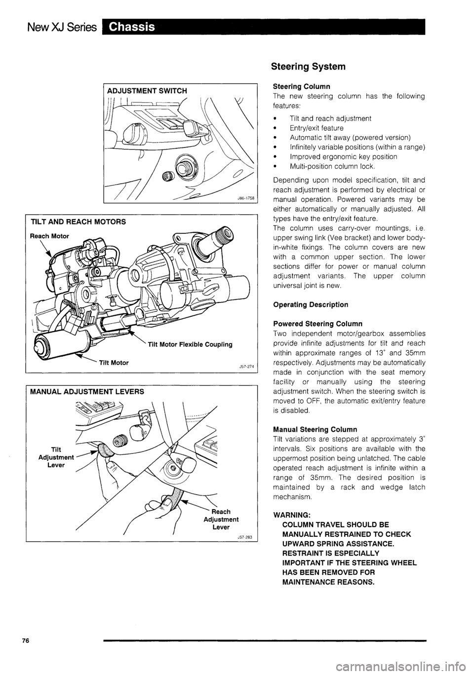 JAGUAR XJ 1995 2.G Technical Information Manual 