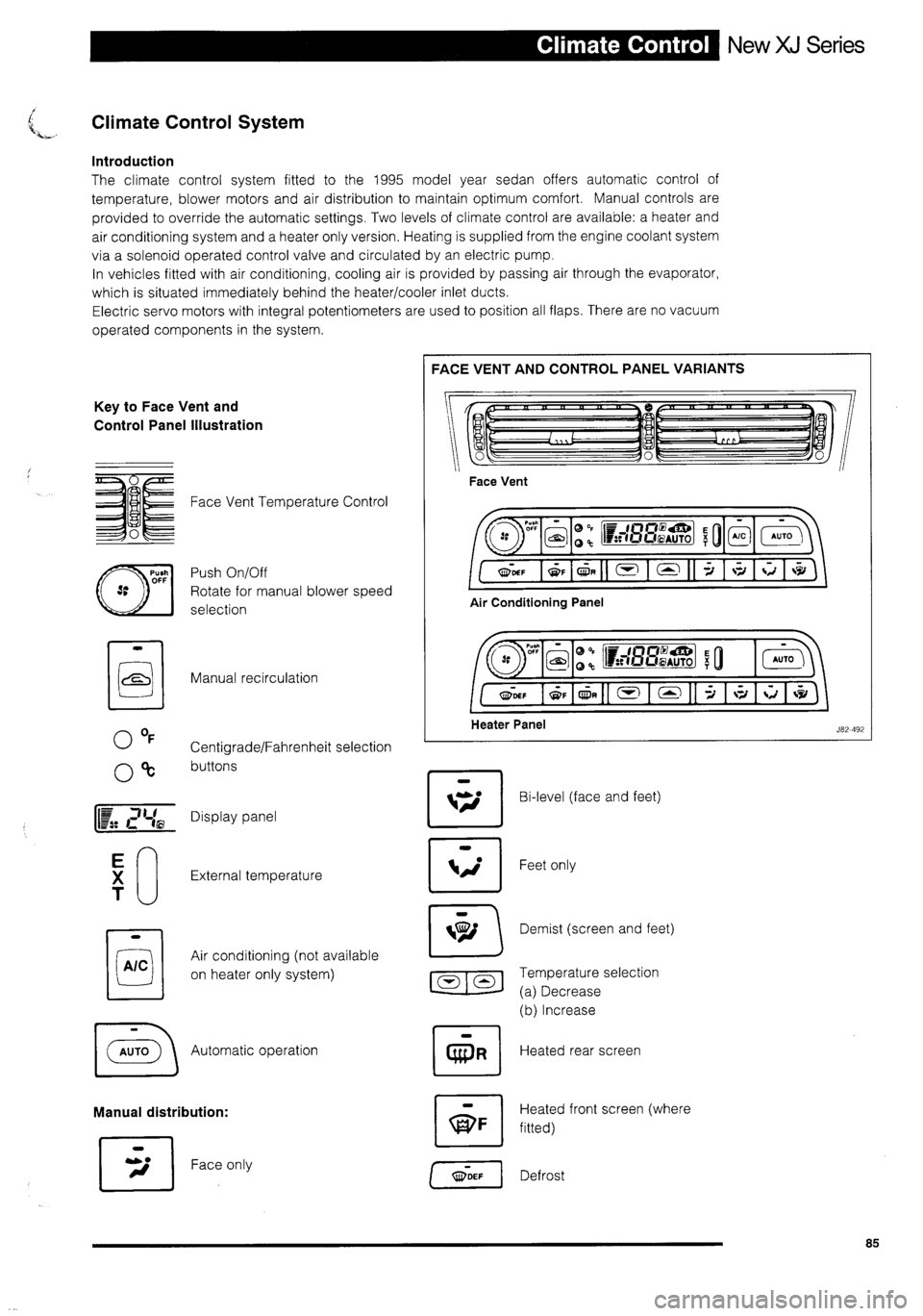 JAGUAR XJ 1995 2.G Technical Information Manual 