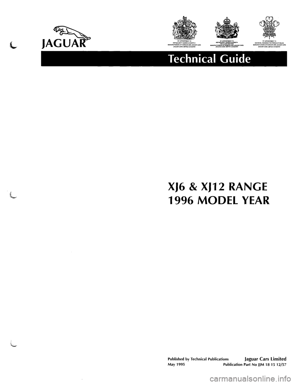 JAGUAR XJ6 1996 2.G Technical Guide 