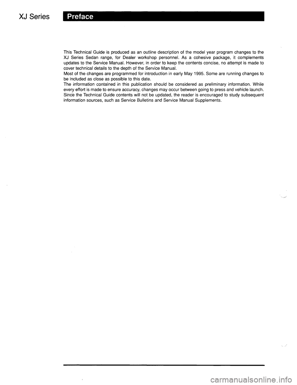 JAGUAR XJ6 1996 2.G Technical Guide 