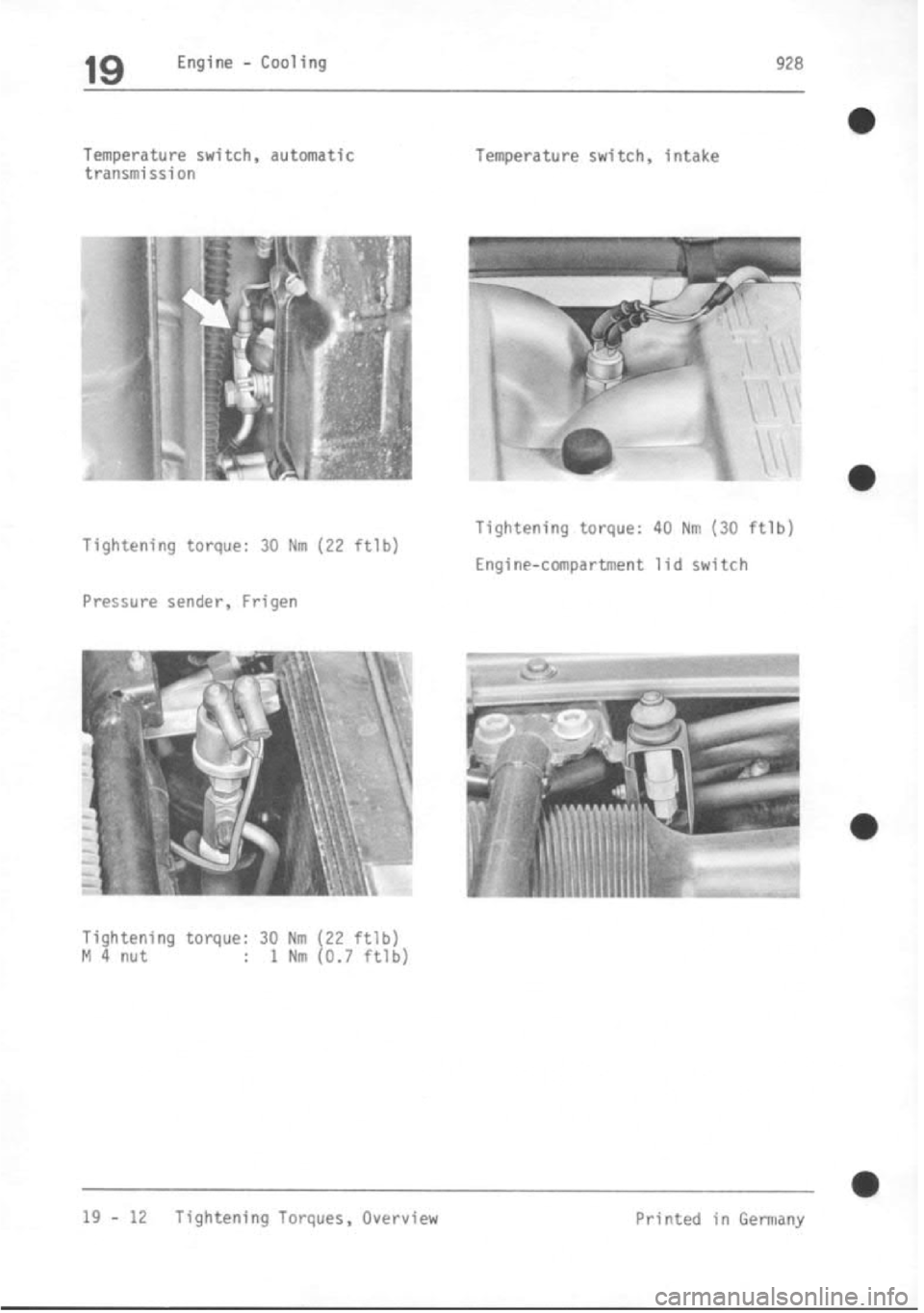 PORSCHE 928 1995  Service Repair Manual 