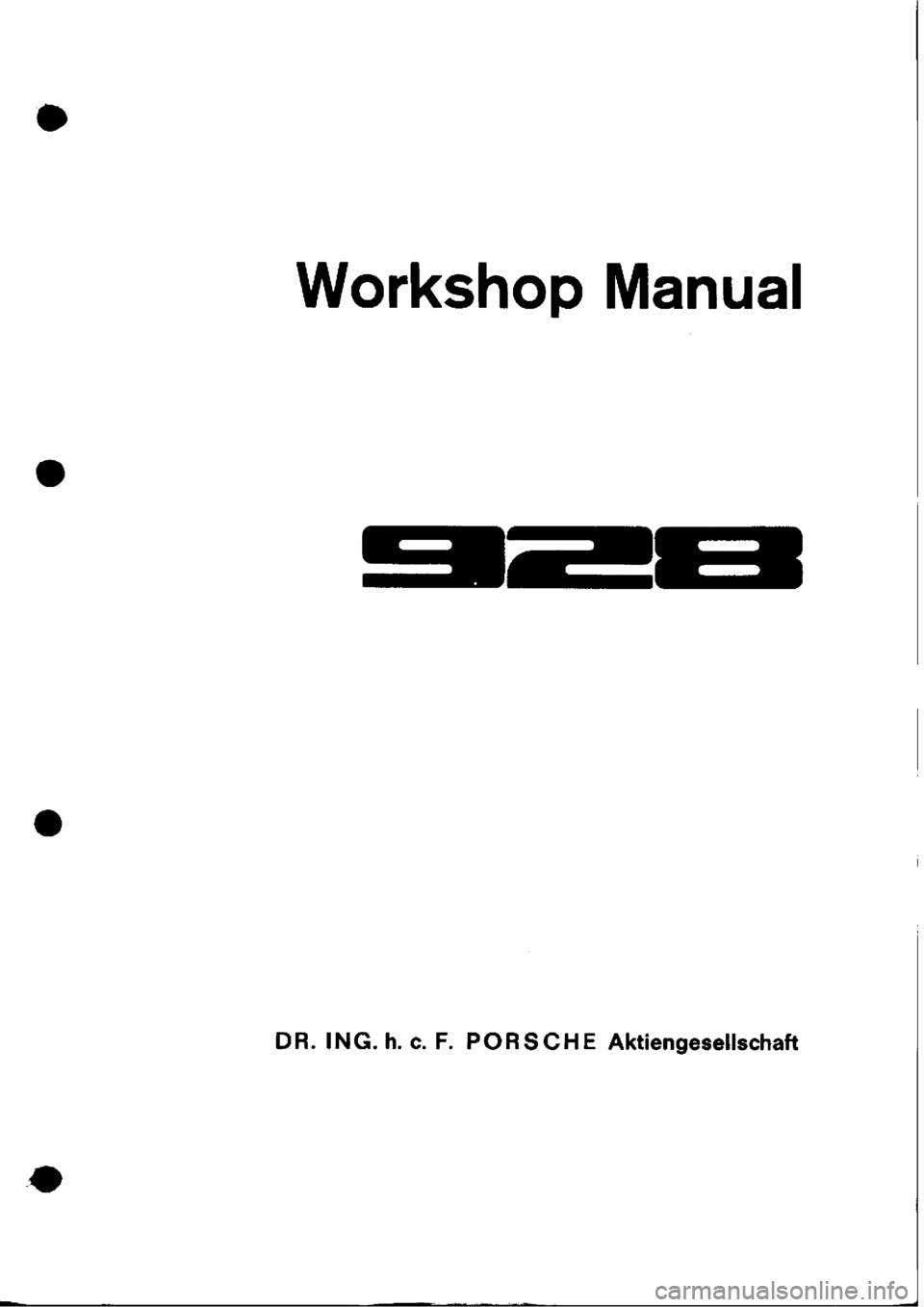 PORSCHE 928 1995  Service Repair Manual 