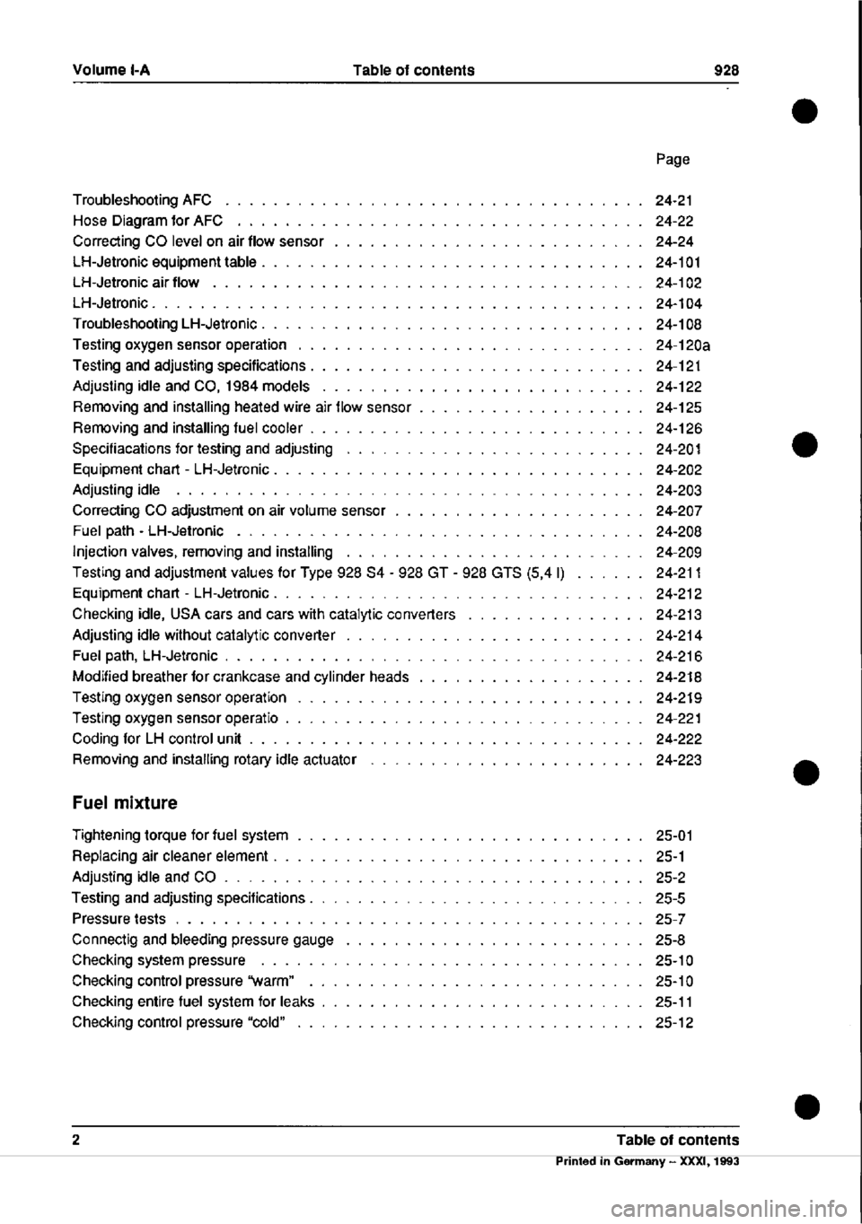 PORSCHE 928 1995  Service Repair Manual 