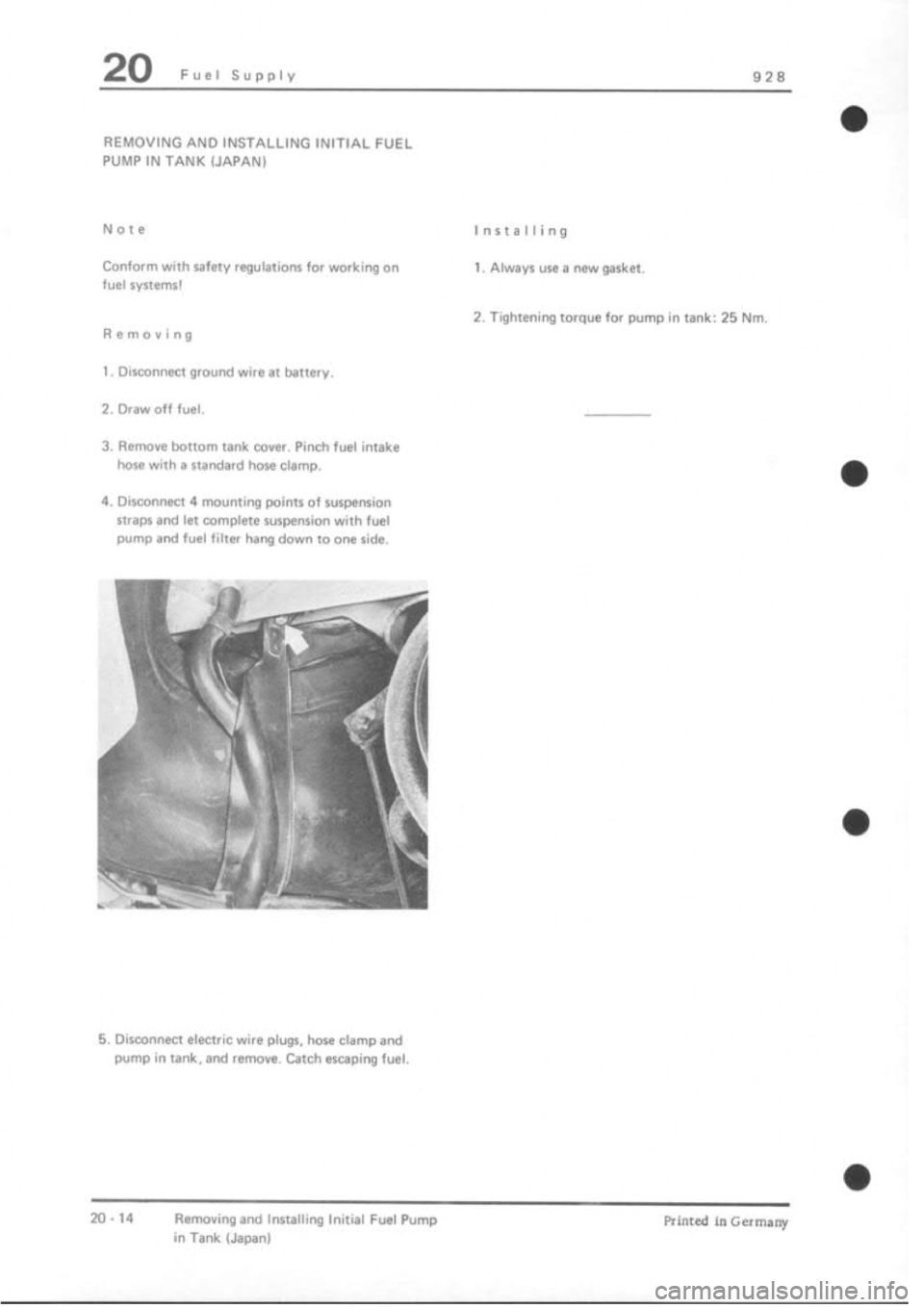 PORSCHE 928 1995  Service Repair Manual 