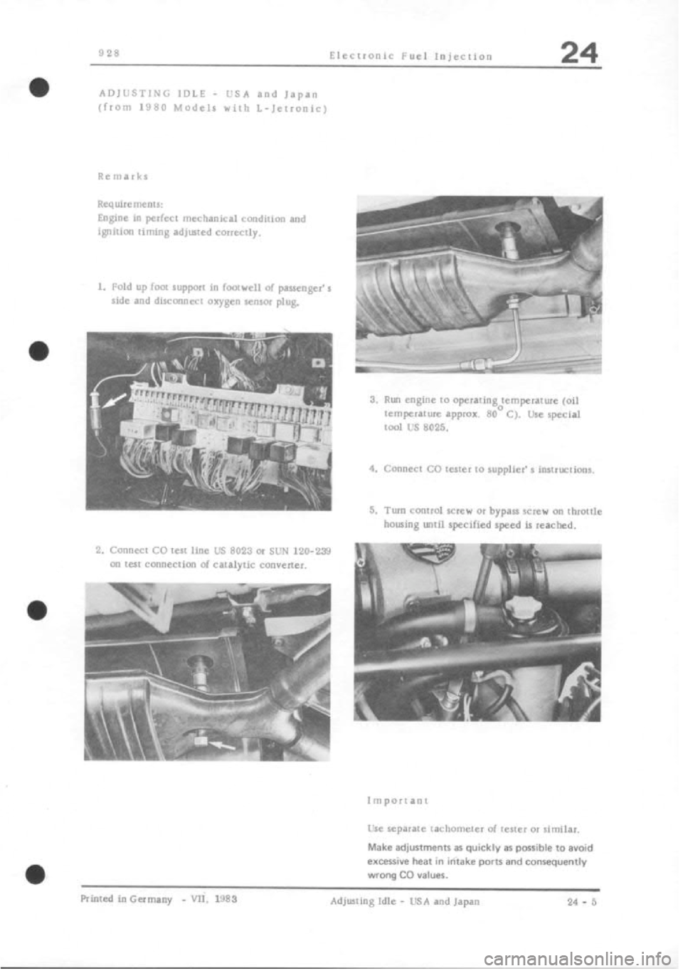 PORSCHE 928 1995  Service Repair Manual 