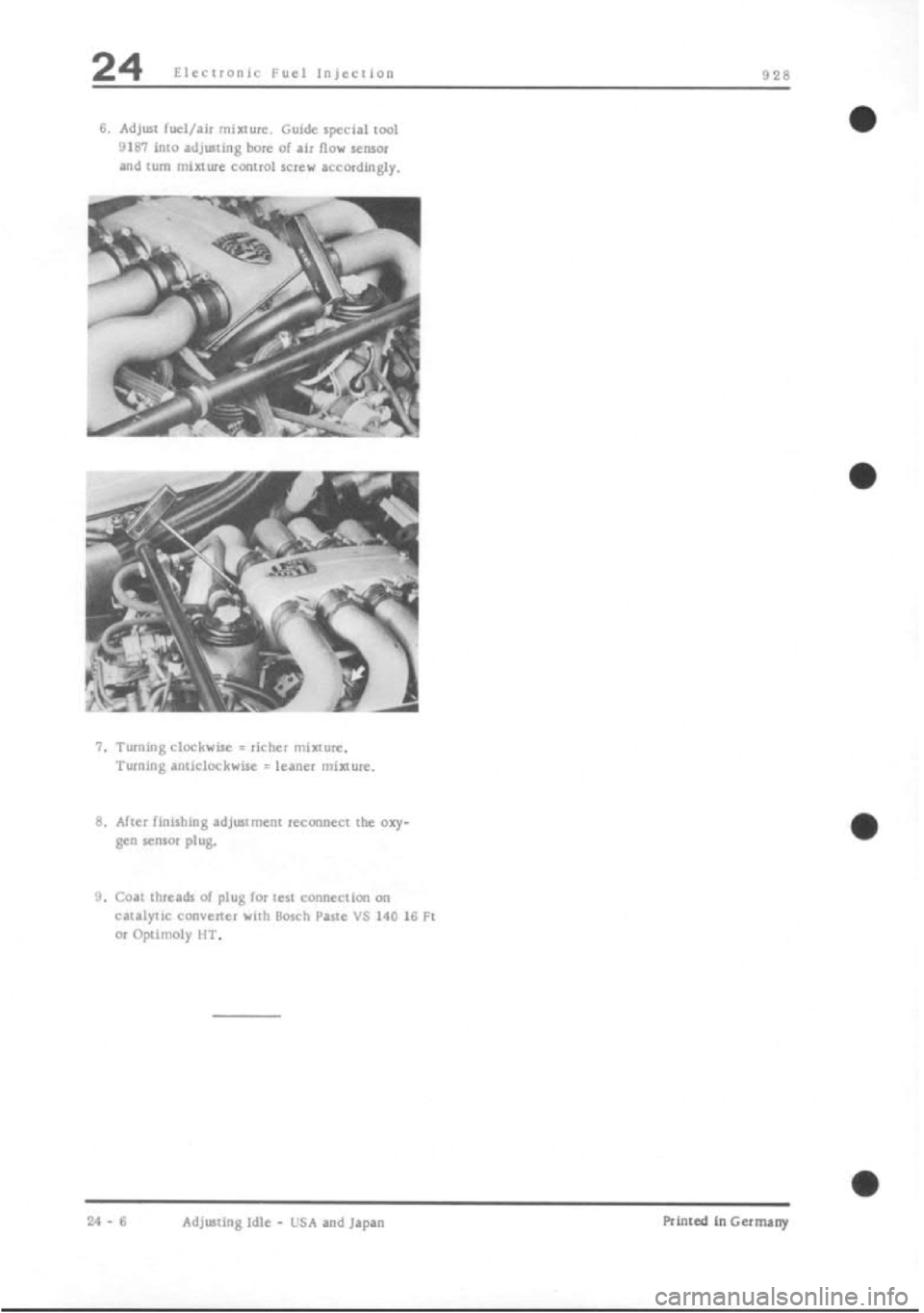 PORSCHE 928 1995  Service Repair Manual 
