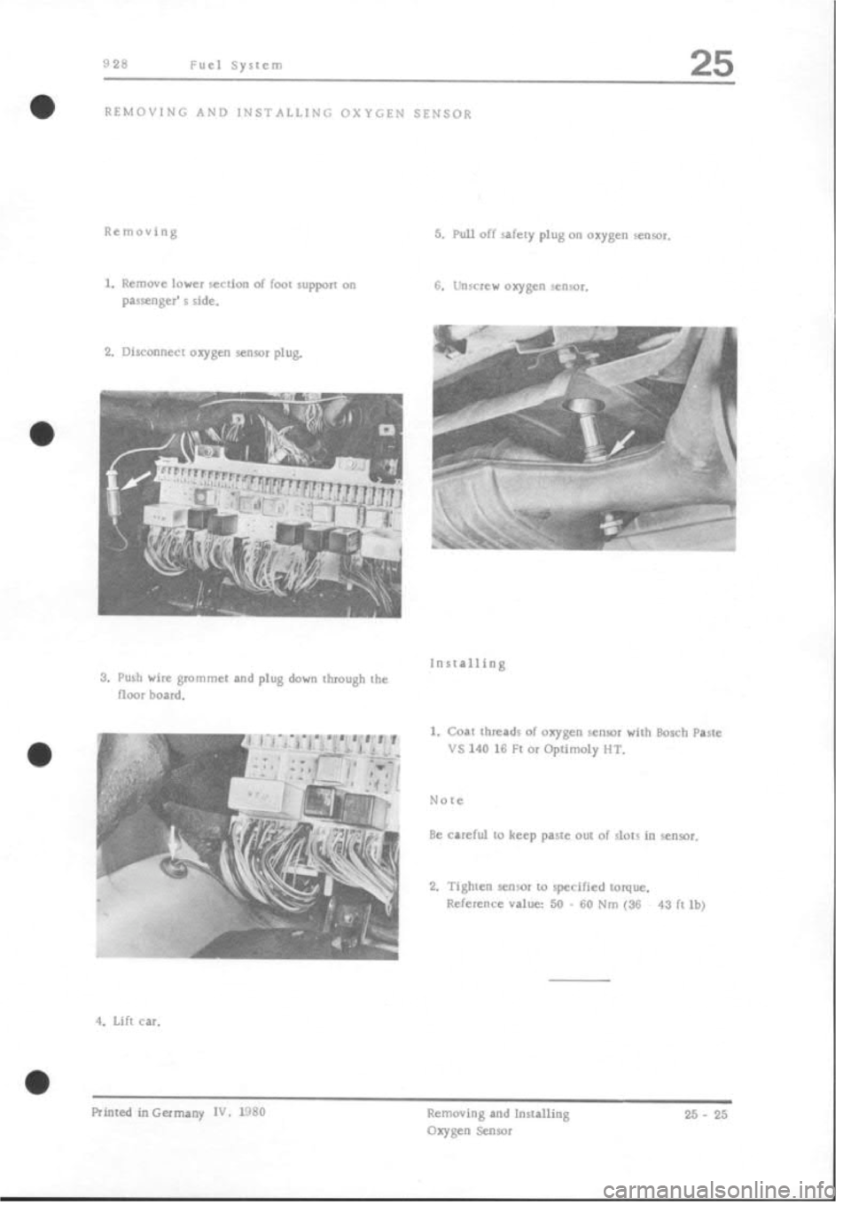PORSCHE 928 1995  Service Repair Manual 