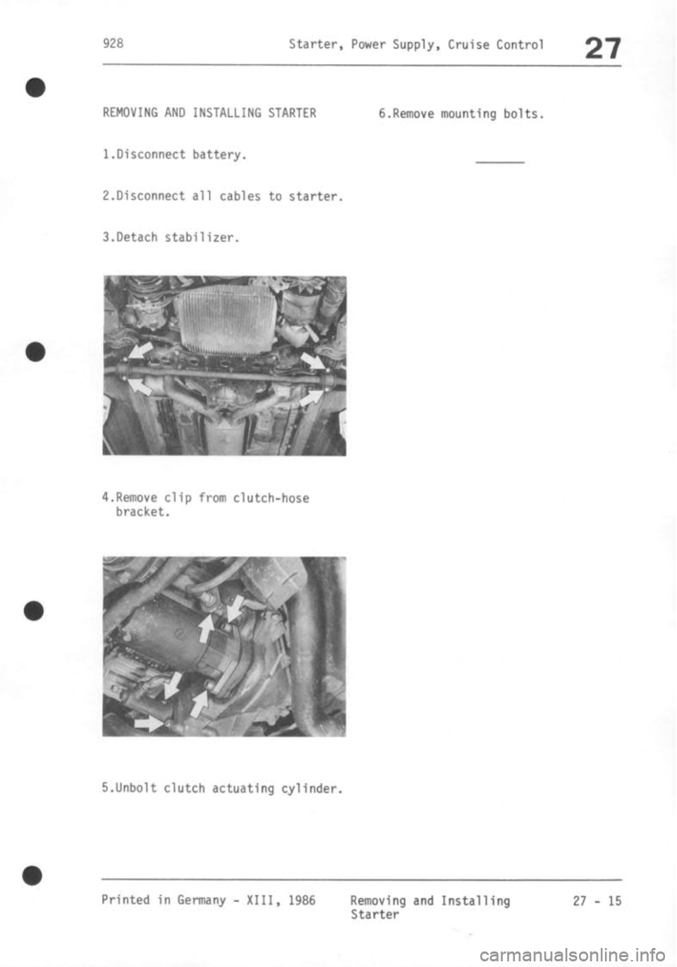 PORSCHE 928 1995  Service Repair Manual 