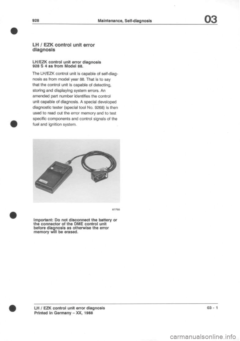PORSCHE 928 1995  Service Repair Manual 