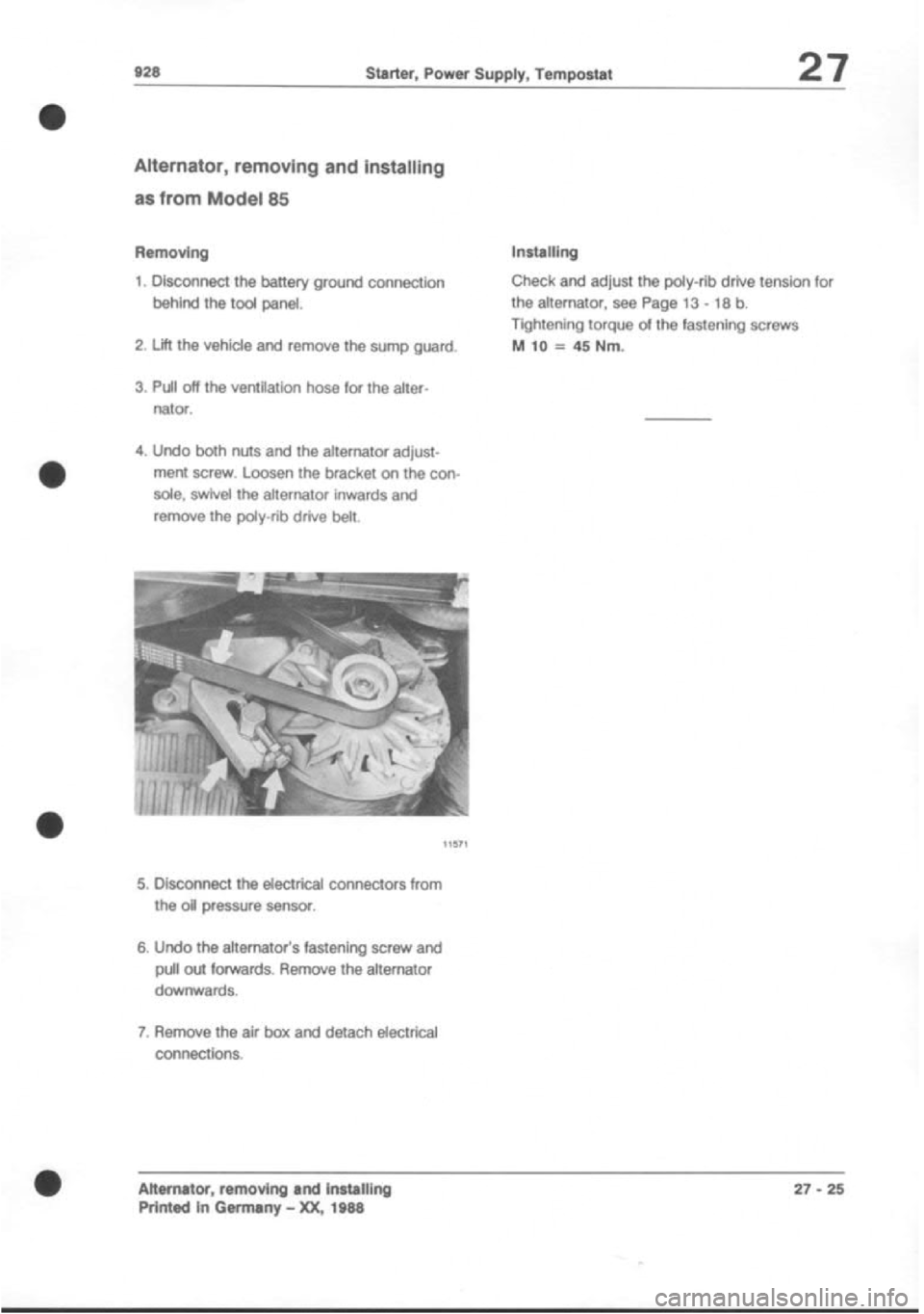 PORSCHE 928 1995  Service Repair Manual 