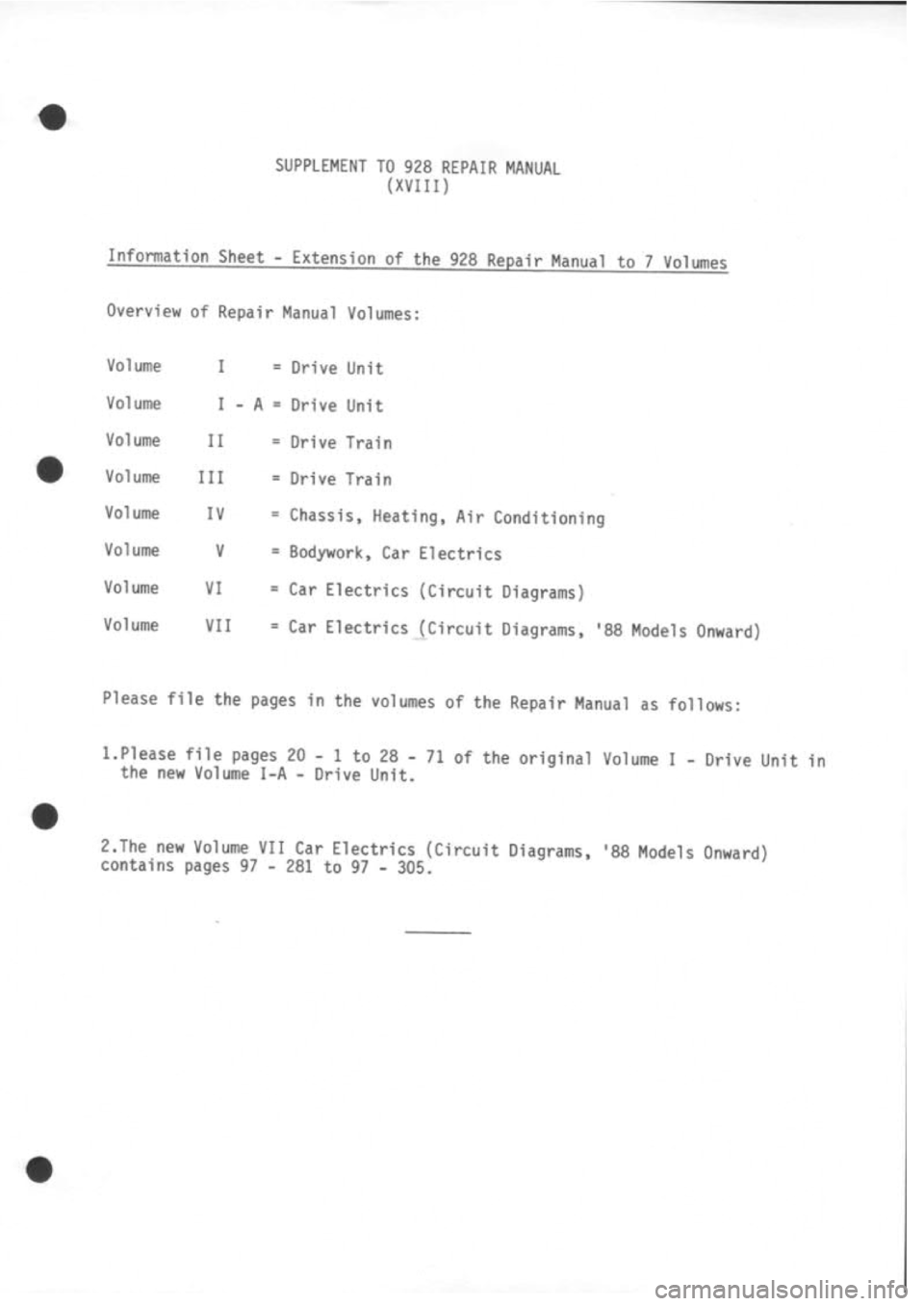 PORSCHE 928 1995  Service Repair Manual 