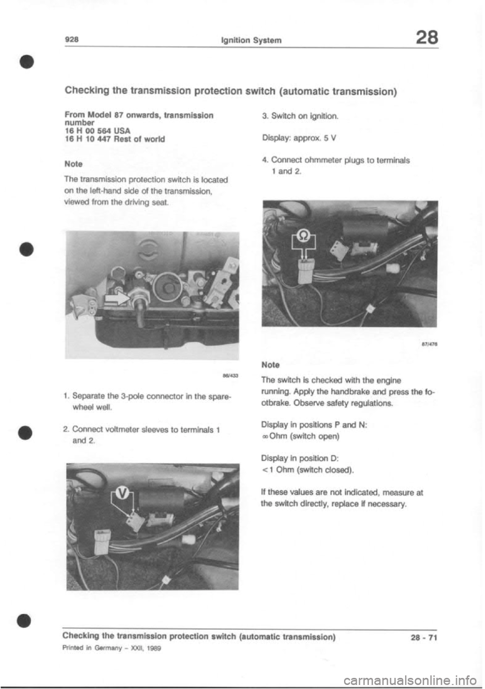 PORSCHE 928 1995  Service Repair Manual 