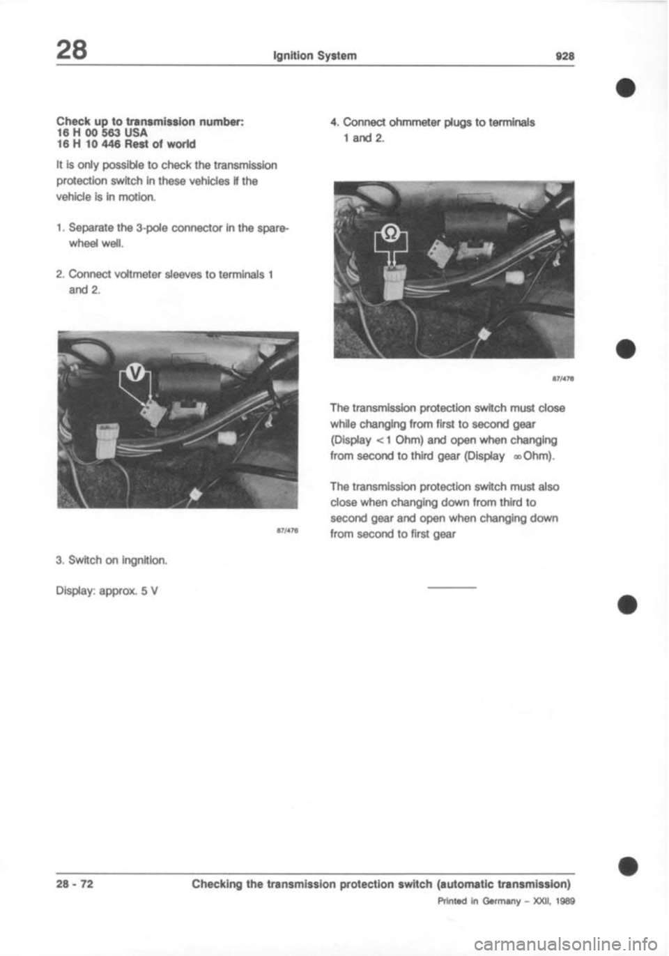 PORSCHE 928 1995  Service Repair Manual 