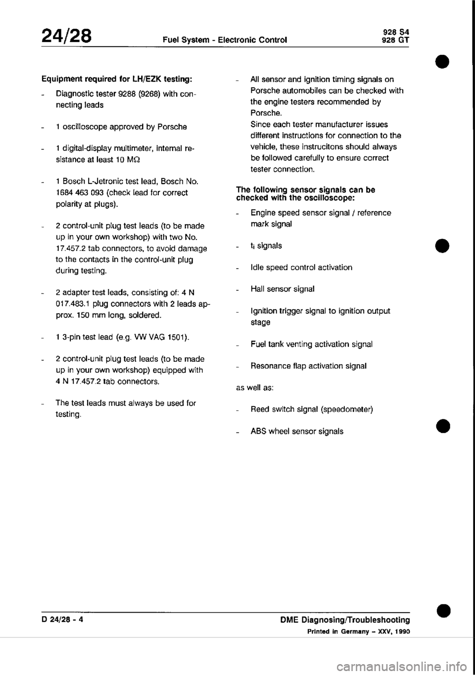 PORSCHE 928 1995  Service Repair Manual 