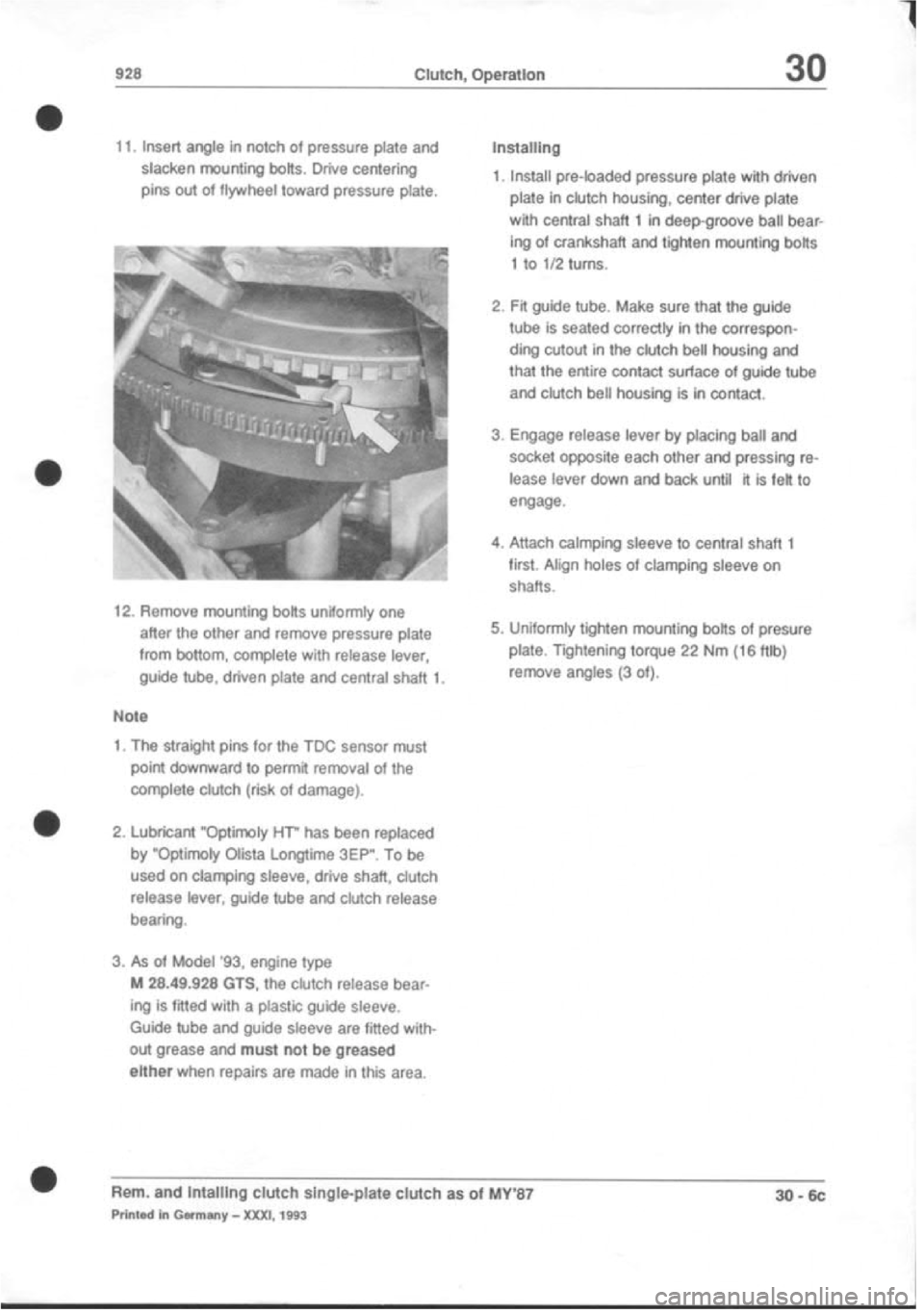 PORSCHE 928 1995  Service Repair Manual 