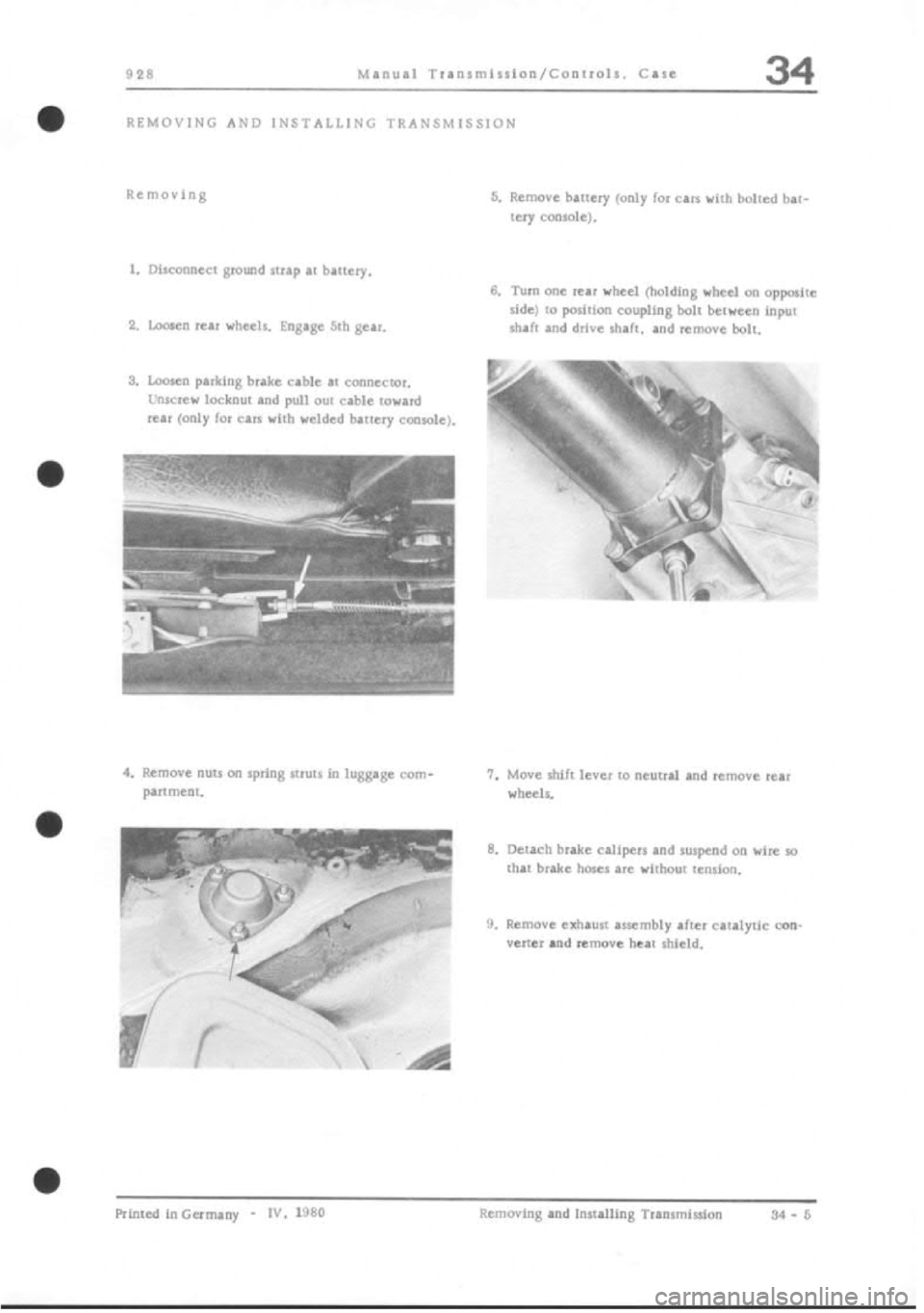 PORSCHE 928 1995  Service Repair Manual 
