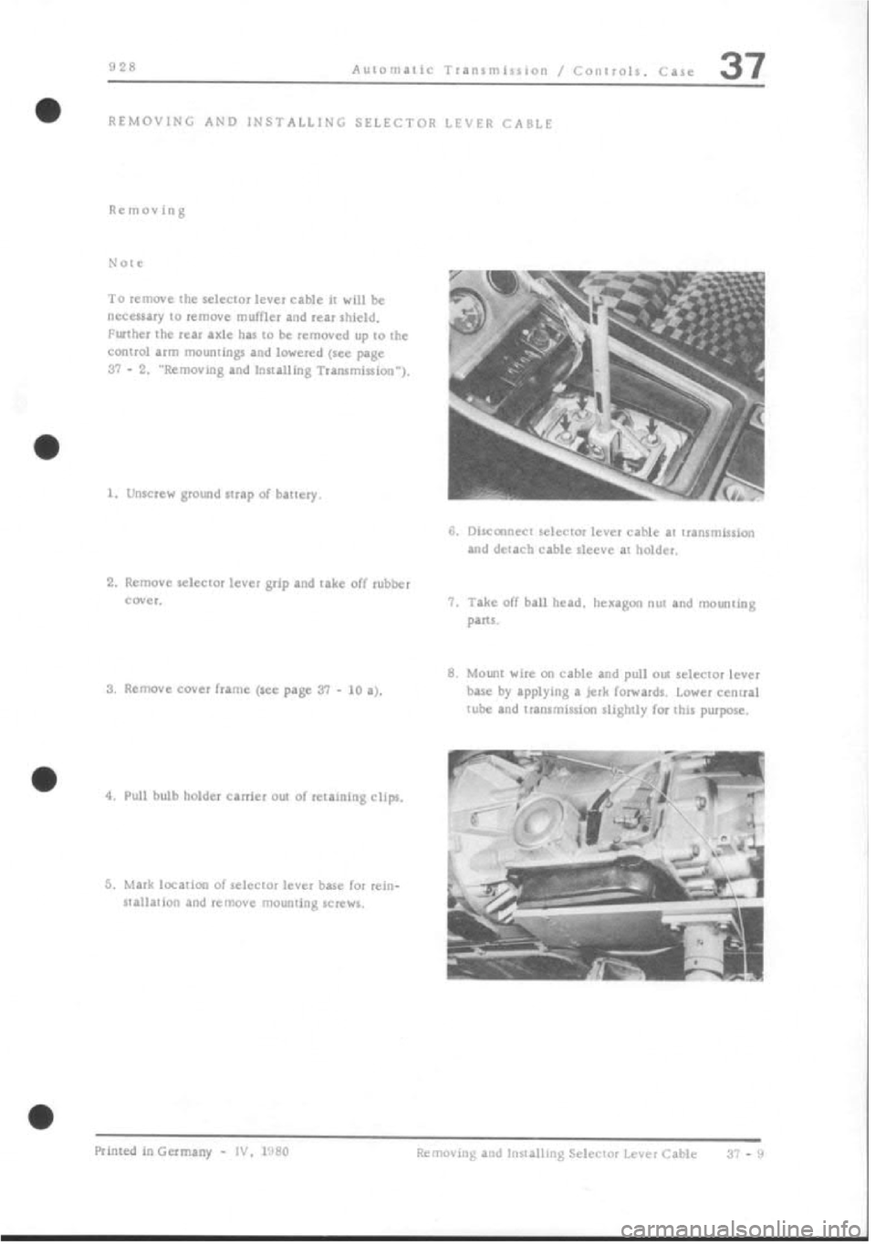 PORSCHE 928 1995  Service Repair Manual 