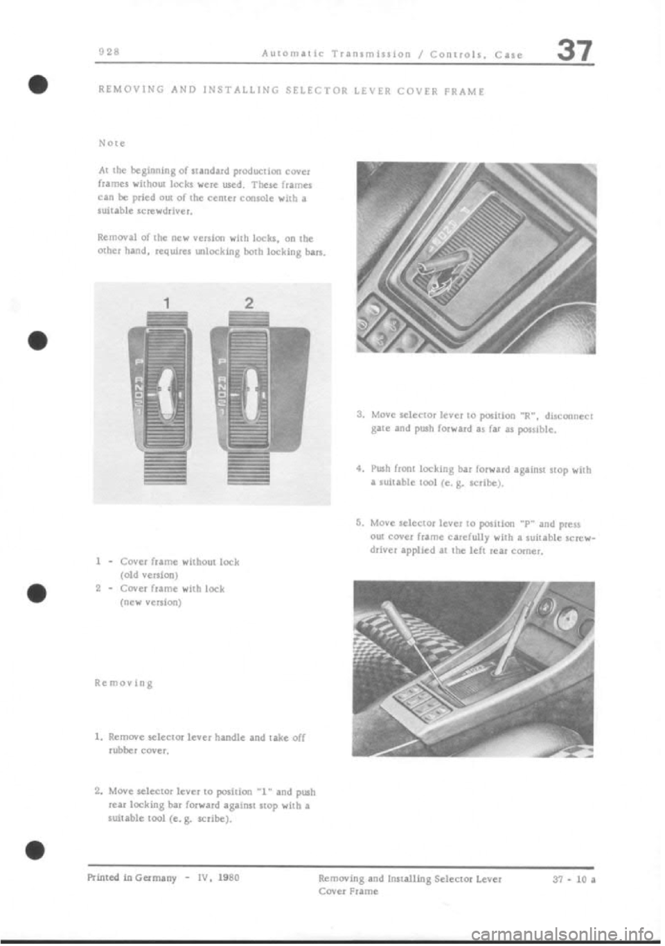 PORSCHE 928 1995  Service Repair Manual 