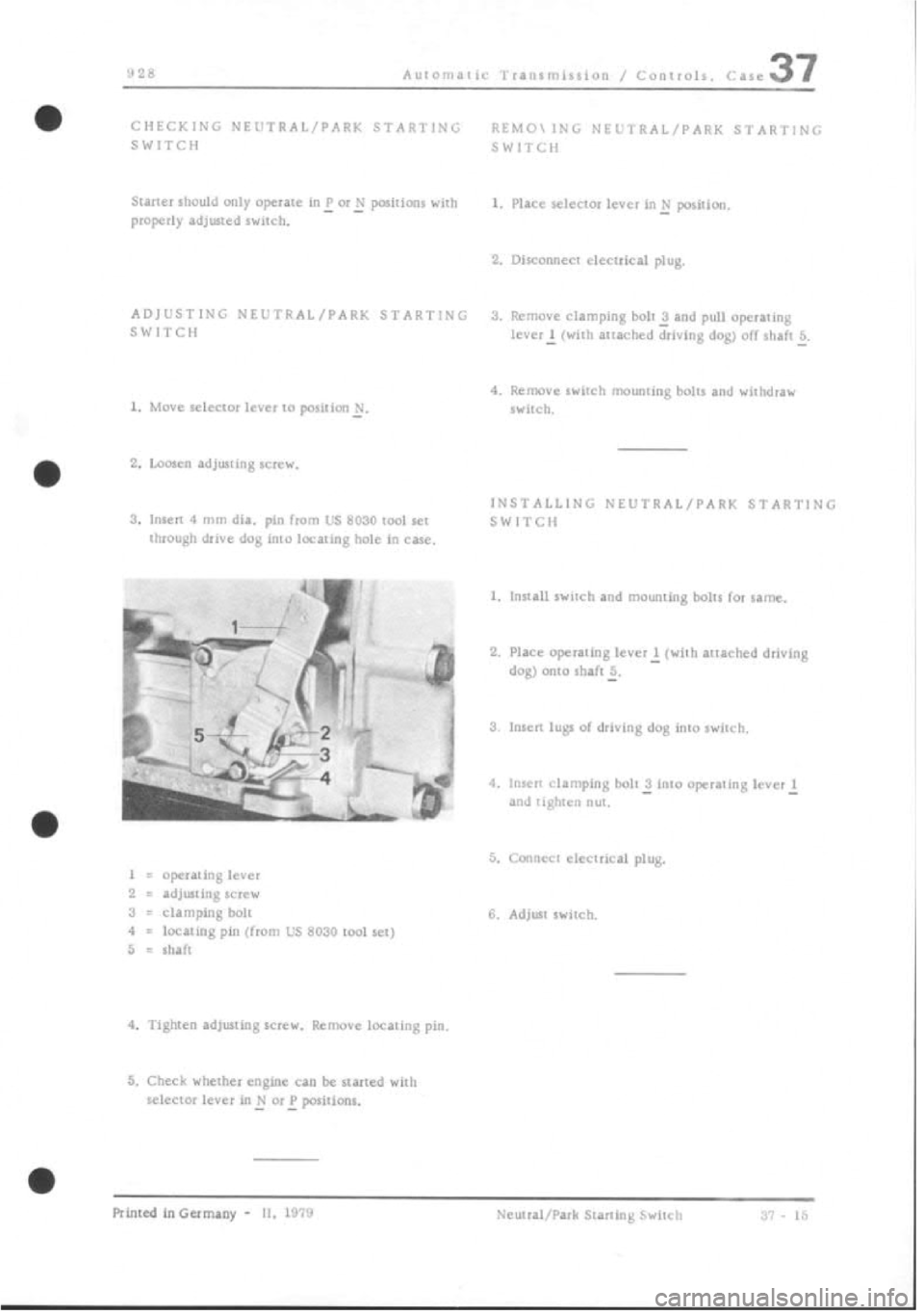PORSCHE 928 1995  Service Repair Manual 