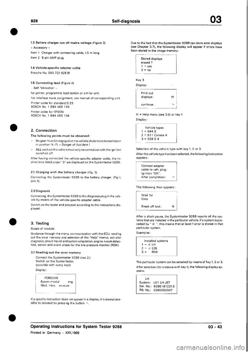 PORSCHE 928 1995  Service Repair Manual 