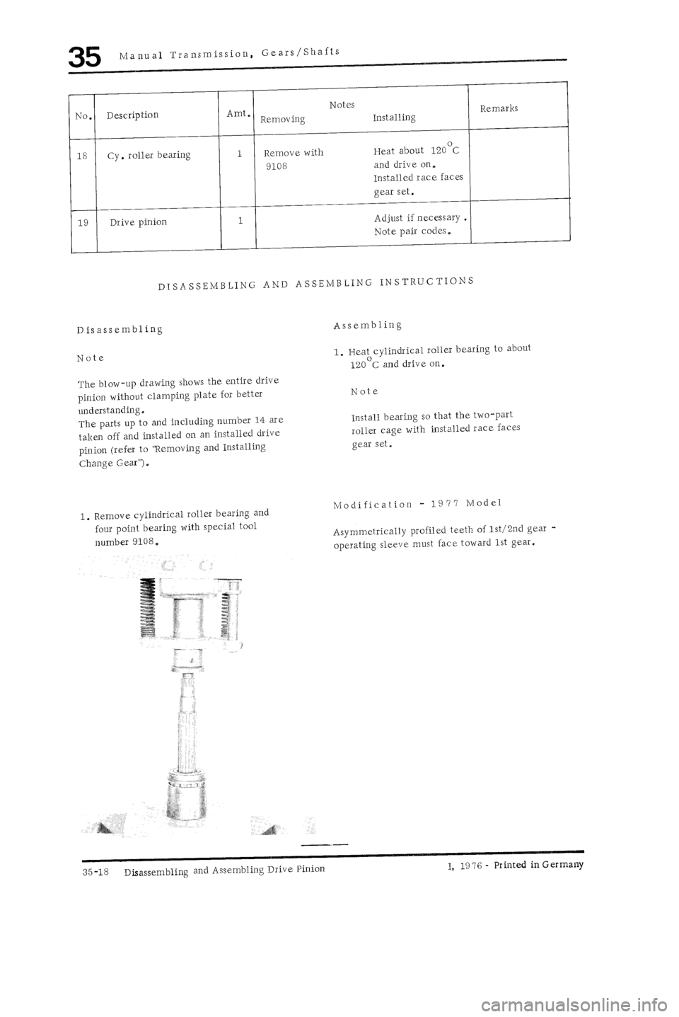 PORSCHE 930 1976  Service Repair Manual 