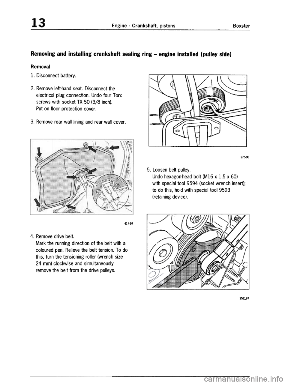 PORSCHE 986 BOXSTER 1997  Workshop Manual 