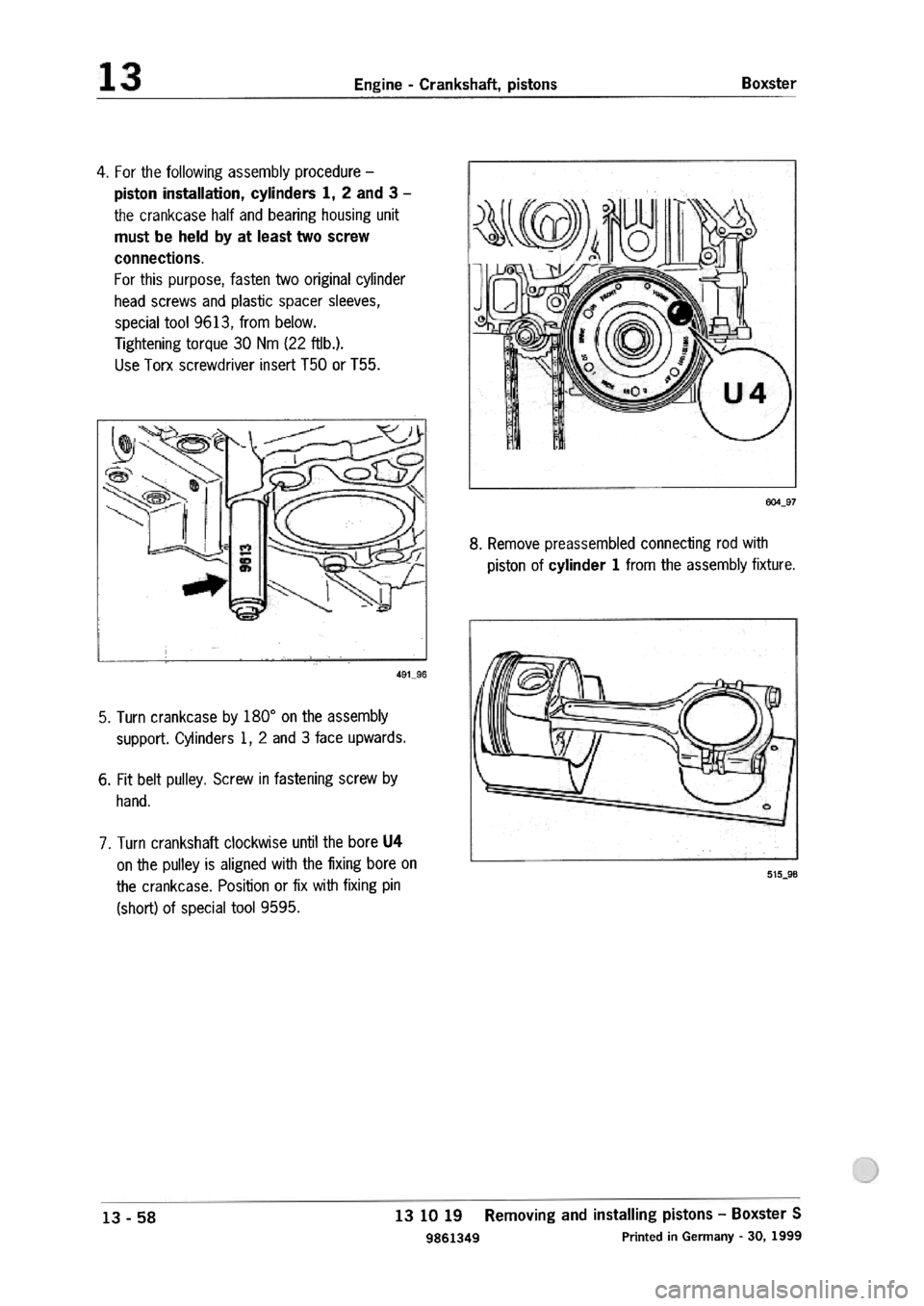 PORSCHE 986 BOXSTER 1997  Workshop Manual 