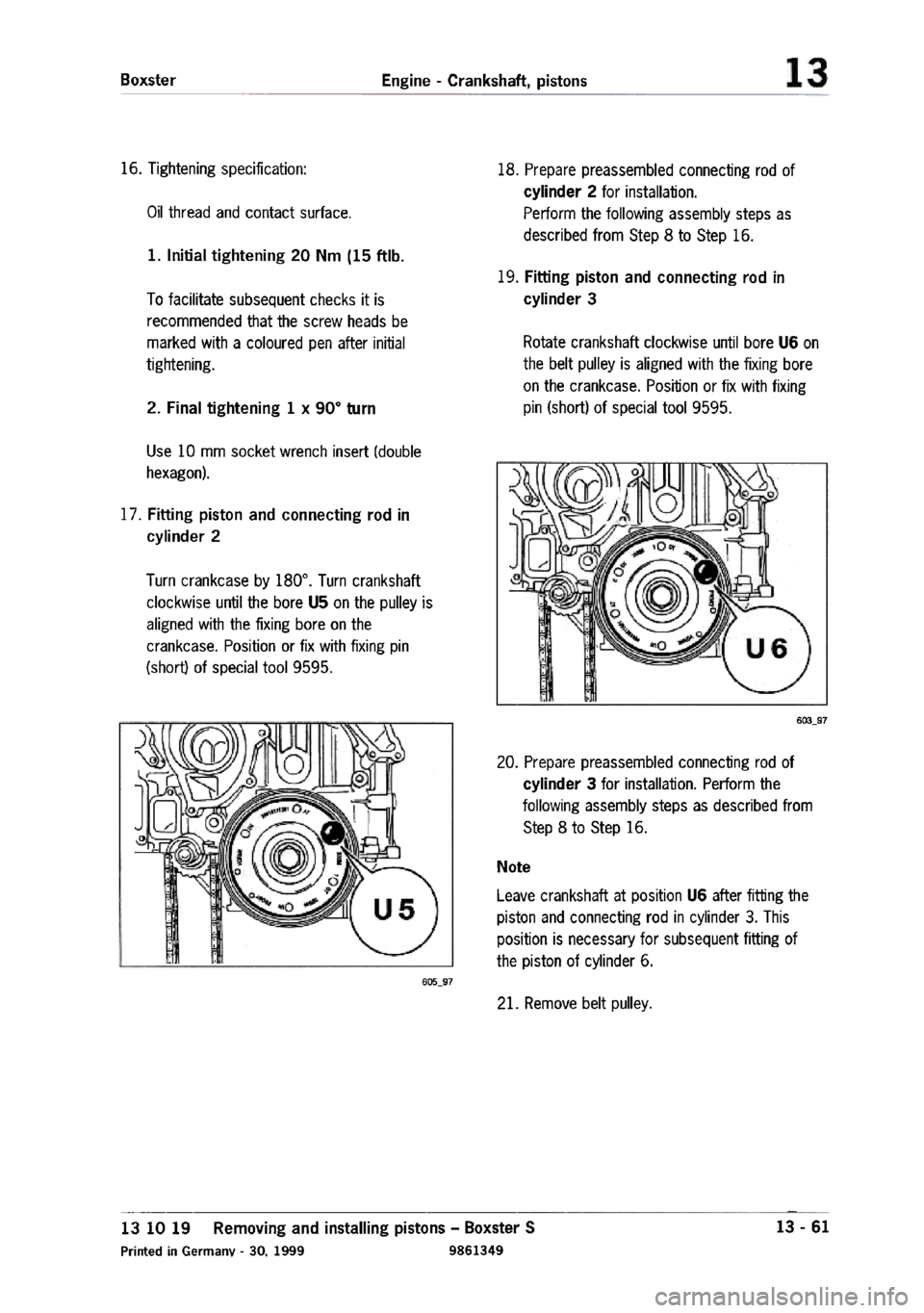 PORSCHE 986 BOXSTER 1997  Workshop Manual 