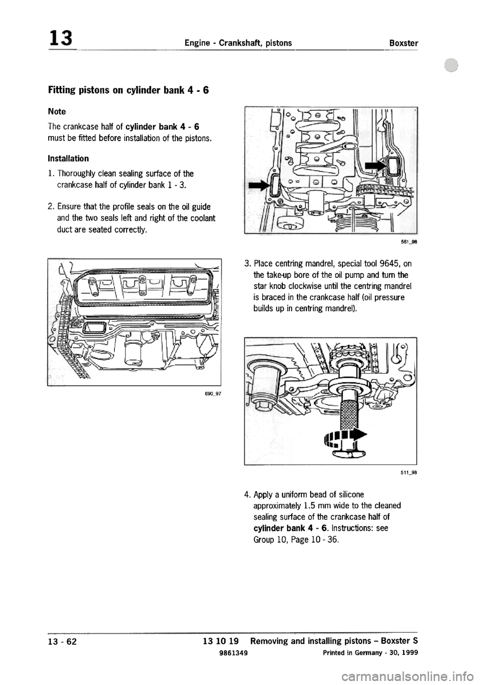 PORSCHE 986 BOXSTER 1997  Workshop Manual 