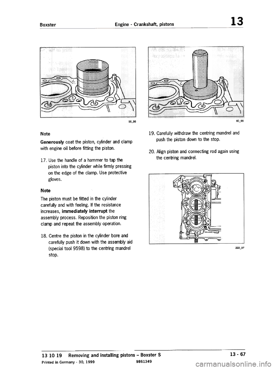 PORSCHE 986 BOXSTER 1997  Workshop Manual 