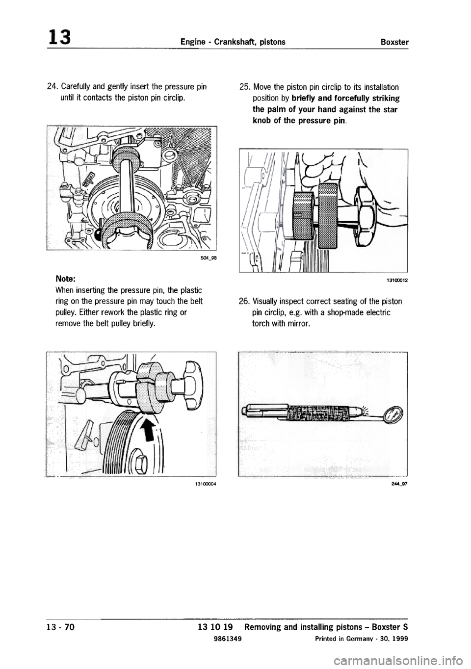PORSCHE 986 BOXSTER 1997  Workshop Manual 