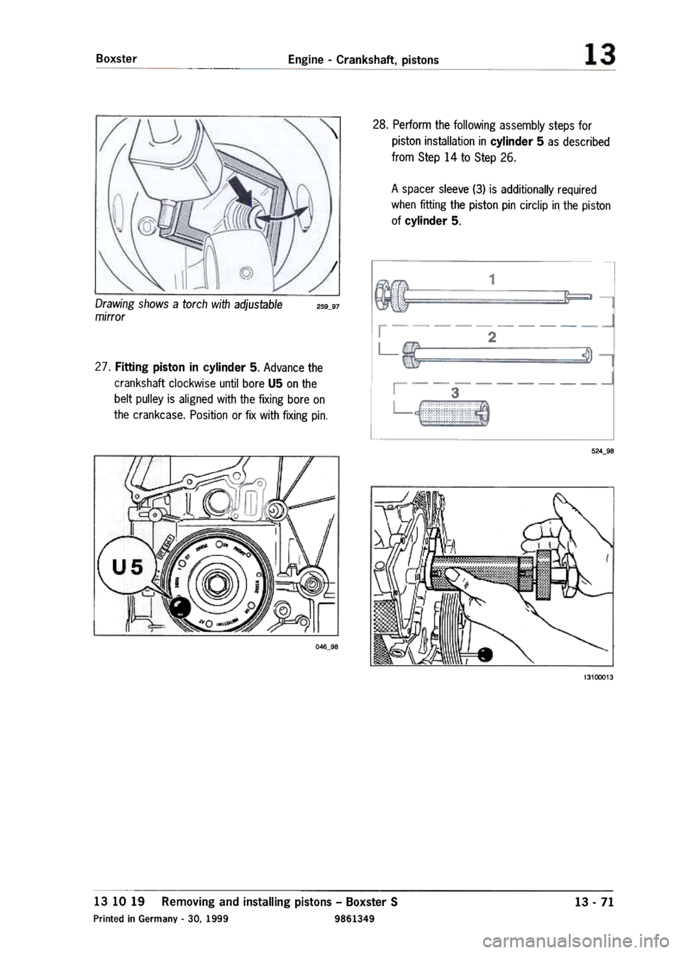 PORSCHE 986 BOXSTER 1997  Workshop Manual 