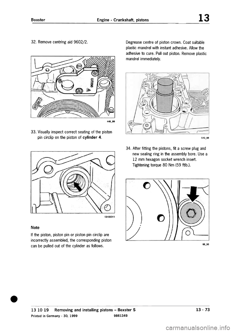 PORSCHE 986 BOXSTER 1997  Workshop Manual 