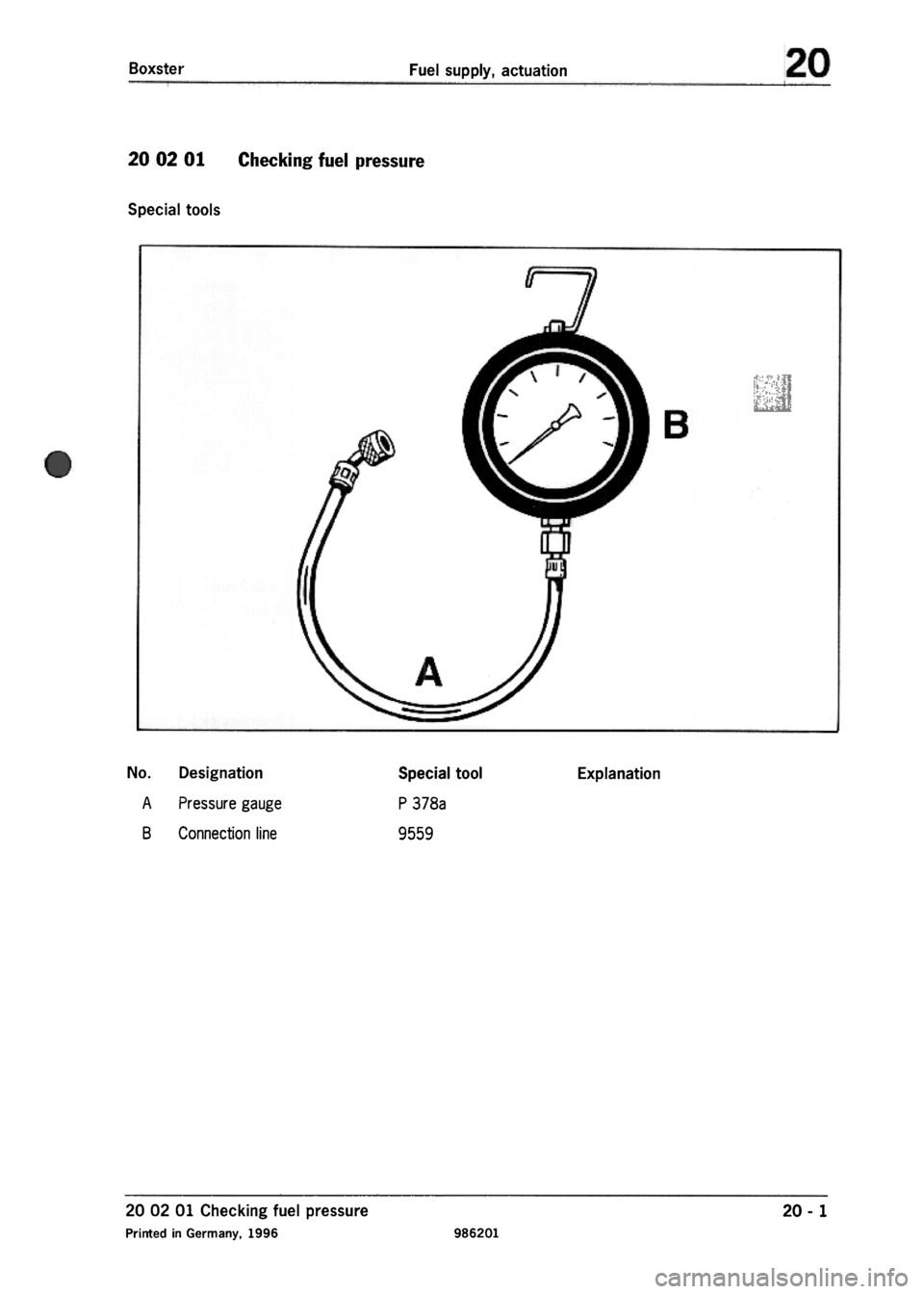 PORSCHE 986 BOXSTER 1997  Workshop Manual 
