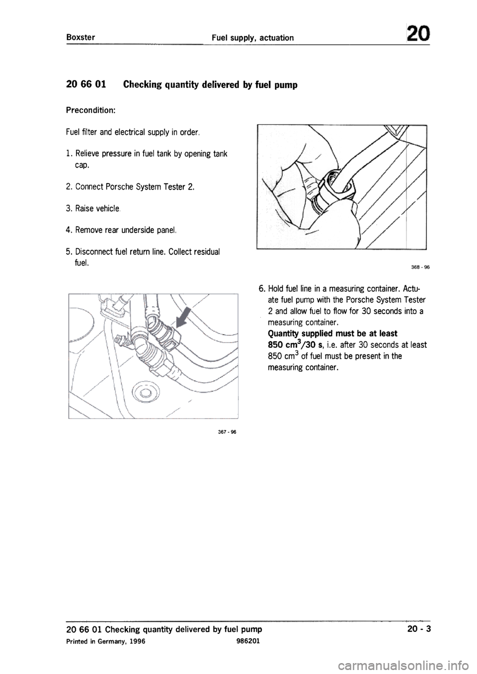 PORSCHE 986 BOXSTER 1997  Workshop Manual 