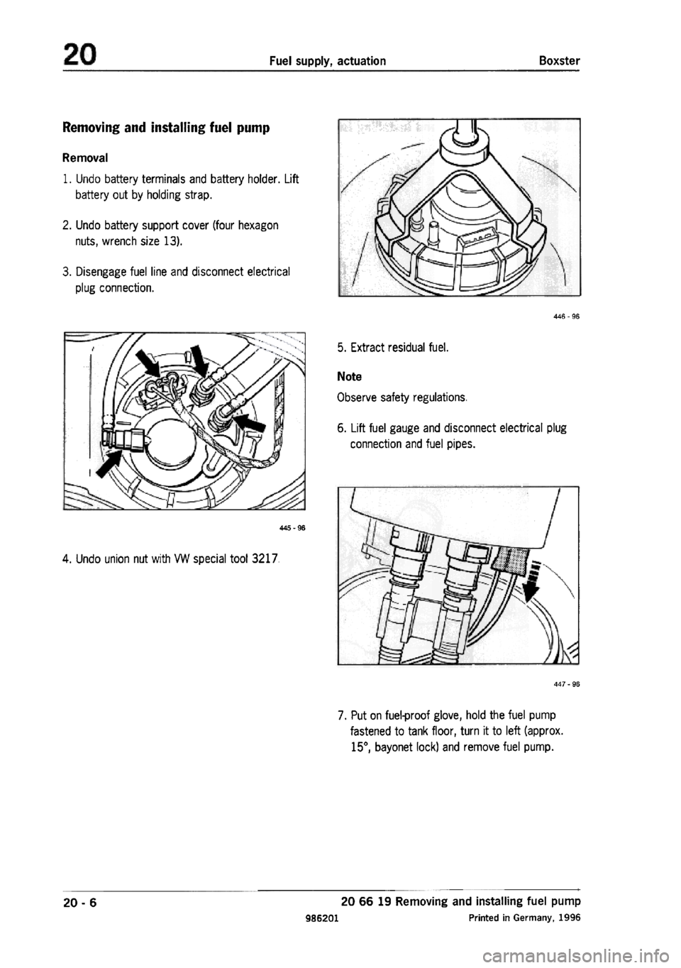 PORSCHE 986 BOXSTER 1997  Workshop Manual 