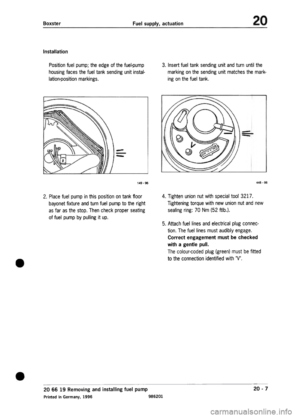 PORSCHE 986 BOXSTER 1997  Workshop Manual 