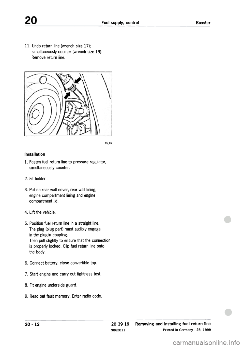 PORSCHE 986 BOXSTER 1997  Workshop Manual 