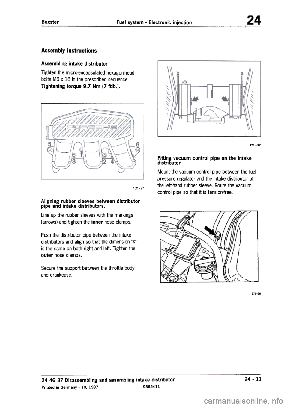 PORSCHE 986 BOXSTER 1997  Workshop Manual 