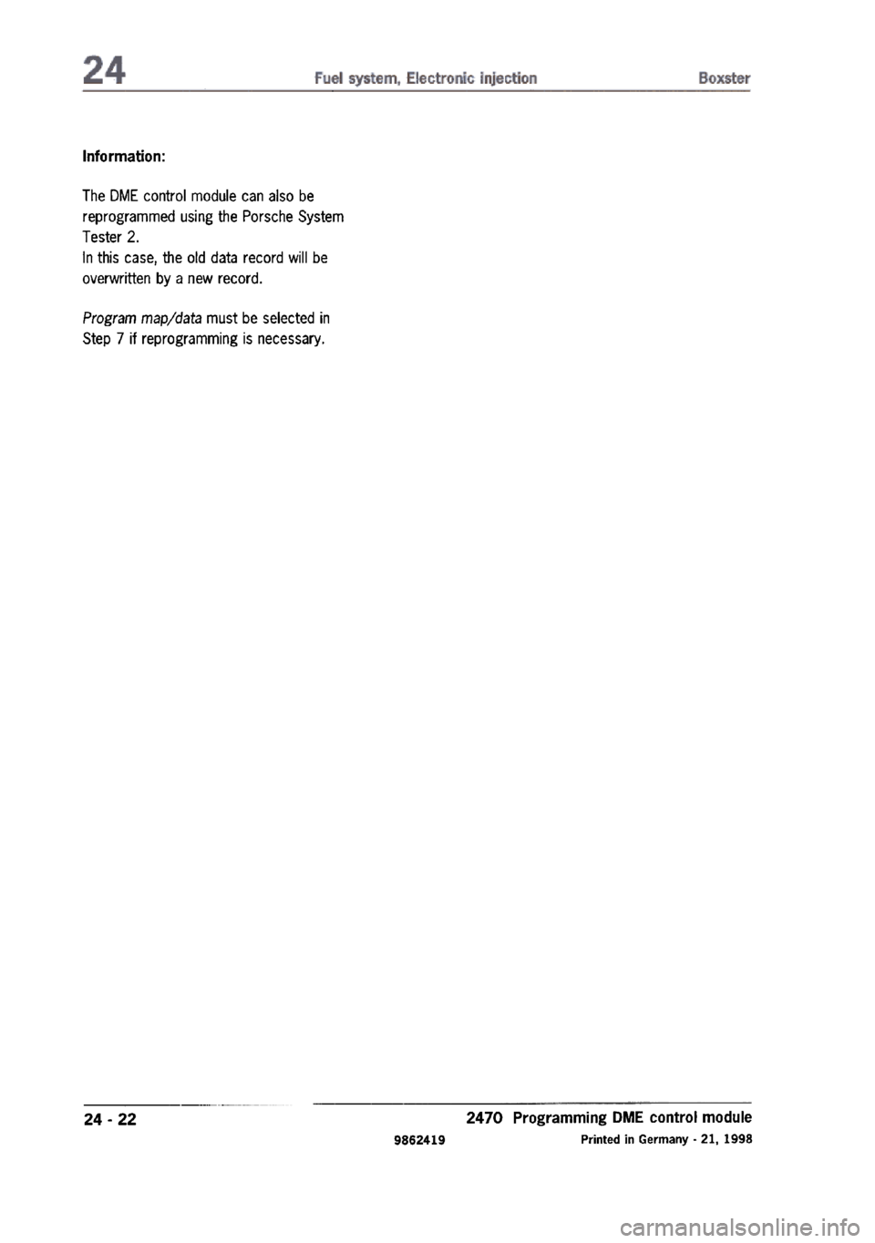 PORSCHE 986 BOXSTER 1997  Workshop Manual 