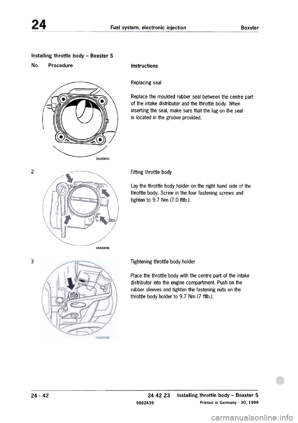 PORSCHE 986 BOXSTER 1997  Workshop Manual 